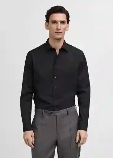 Camisa Emeritol Negro Talla L Hombre Mango