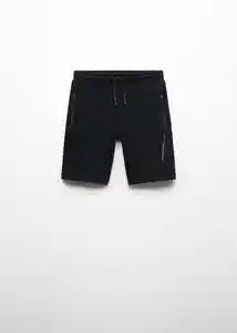 Bermuda Rub Zip Negro Talla 12 Niños Mango