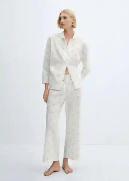 Pantalón Pijama Koh Off-White Talla S Mujer Mango