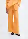 Pantalón Ordago-A Mandarina Talla L Mujer Mango