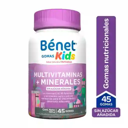 Bénet Multivitamínico Gomas Kids + Minerales Sin Azúcar