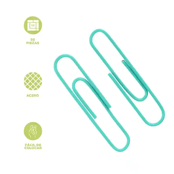 Set Clips de Papelería Verde Menta Miniso