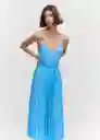 Vestido Fortuny5 Celeste Talla XS Mujer Mango