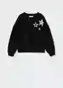 Sudadera Shine Negro Talla 12 Niñas Mango