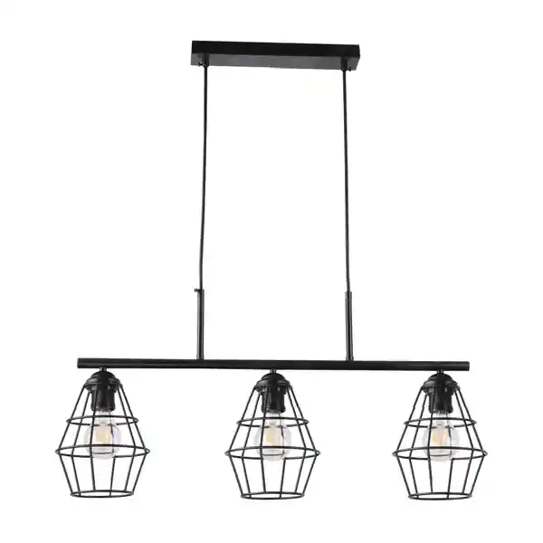Ikelite Lámpara Colgante Lineal Negro 3 L E27 60W
