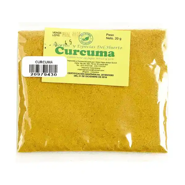 Cúrcuma Molida Hierbas y Especias Del Huerto