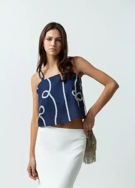 Camisa Coffe Azul Anochecer Ultra Oscuro T L 412G330 Naf Naf