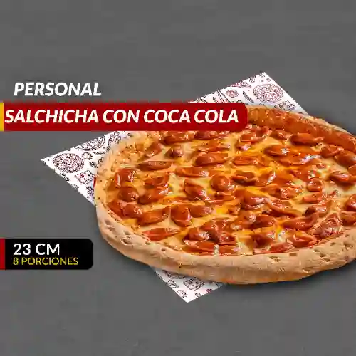 Pizza Salchichitas con Coca-Cola