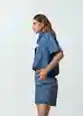 Camisa Tulia Mujer Azul Indigo Medio Talla S 412G305 Naf Naf