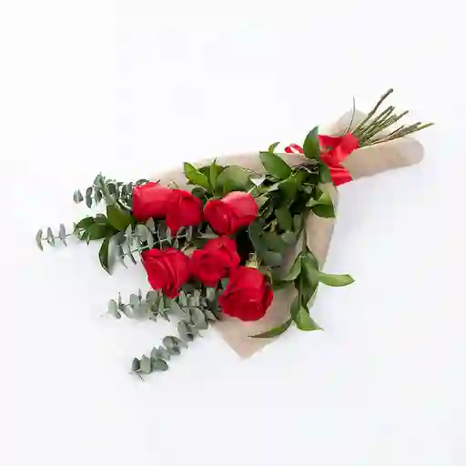 Bouquet 6 Rosas Rojas
