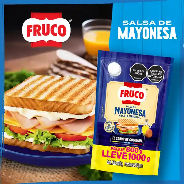 Salsa de Mayonesa Fruco Doypack Pague 800 g Lleve 1000 g