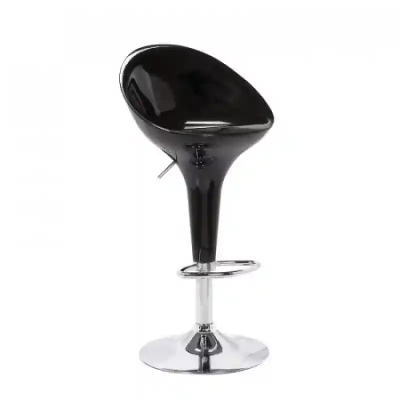 Silla Bar Prime Color Negro. Apoya Pies en Acero Acabado Cromado Con Mecanismo Regulador de Altura. Altura Mínima: 82  cm. Altura Máxima: 101  cm. Ancho: 46  cm. Largo: 45  cm. Sku 7453039032413