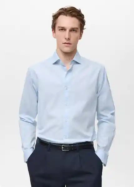 Camisa Donosti Celeste Talla XS  Hombre Mango