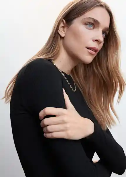 Camiseta Liloca Negro Talla XS Mujer Mango