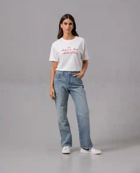 Camiseta Mujer Crudo Lana Claro Talla L 85386 Rifle