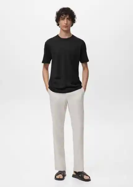 Camiseta Bellow Negro Talla S Hombre Mango