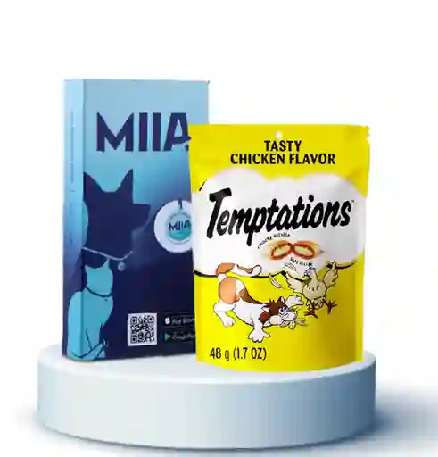 Combo Miia + Temptations Snack Para Gatos Pollo 48 g 3 U.