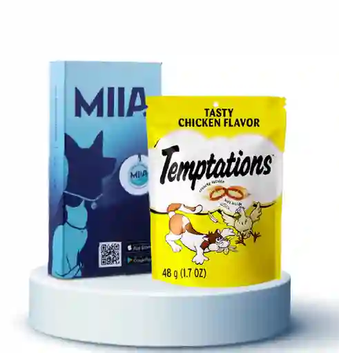 Combo Temptations Snack Para Gatos Pollo 48 g 3 U. + Miia