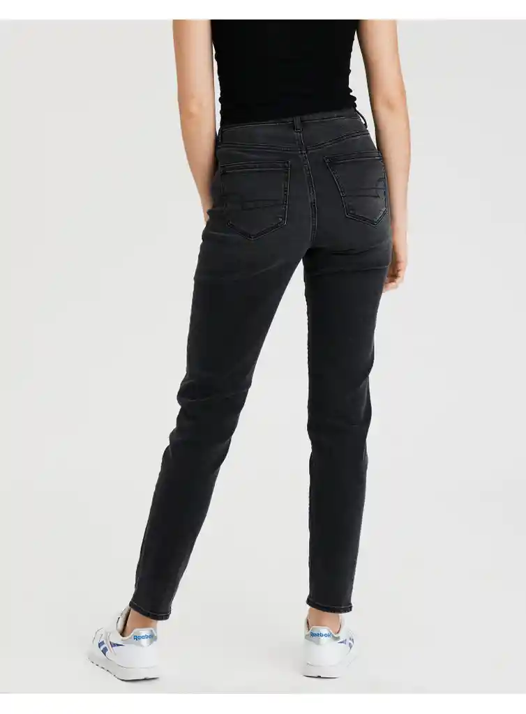 Jean Mom Negro Talla 10 Regular Mujer American Eagle