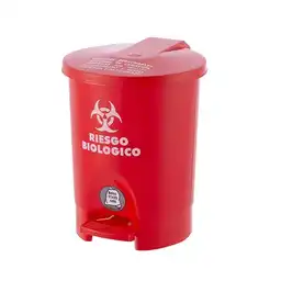 Vanyplas Papelera Pedal Redondo Screen Riesgo Biológico Roja