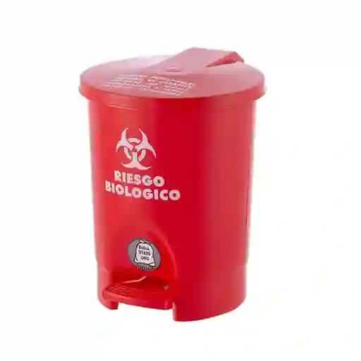 Vanyplas Papelera Pedal Redondo Screen Riesgo Biológico Roja
