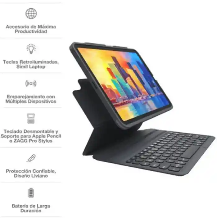 Zagg Case Con Teclado Pro Keys Para Ipad Negro 10.9