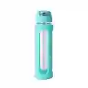 Vaso de Vidrio Tapa Abatible Pico Asa Verde 580 mL Serie Miniso