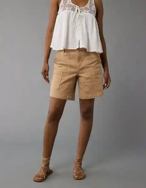 Short Mujer Beige Talla 8 7927676 American Eagle