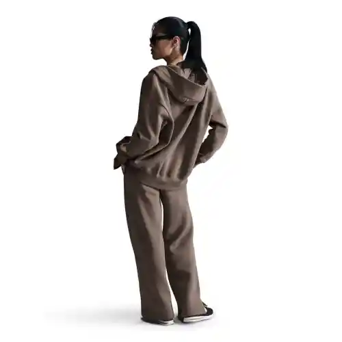 Nike Pantalón W Nsw Phnx Wide Lifestyle de Mujer Café Talla L