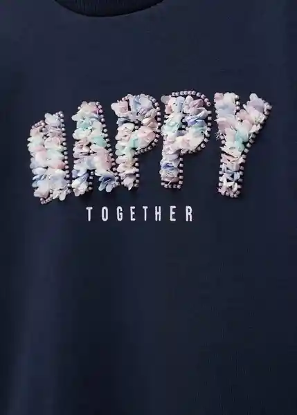 Sudadera Happy Niñas Navy Talla 6 Mango