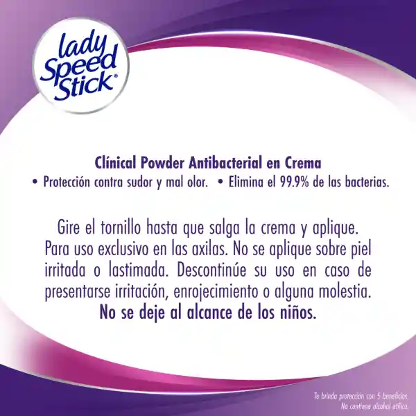 Lady Speed Stick Desodorante Clinical Complete en Crema