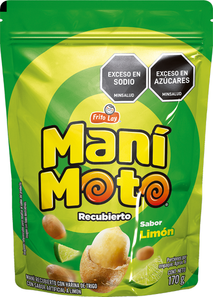 Mani Moto Maní Recubierto Con Harina de Trigo Sabor Limón 170 g