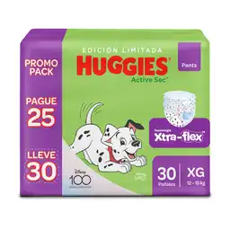 Pañales Huggies Active Sec Pants Etapa 4/XL Pague 25 Lleve 30U