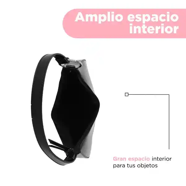 Bolso Hobo Charol Negro Miniso