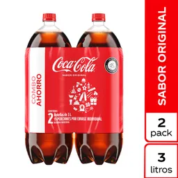 Gaseosa Coca-Cola Sabor Original 3L x 2Unds