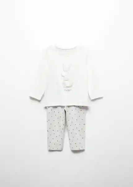 Pijama Conejo Off White Talla 72 Niña Mango