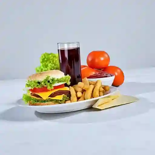 Combo Hamburguesa + Papas a la Francesa+ Gaseosa