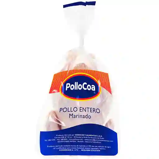 Pollocoa Pollo Entero Con Vísceras Marinado