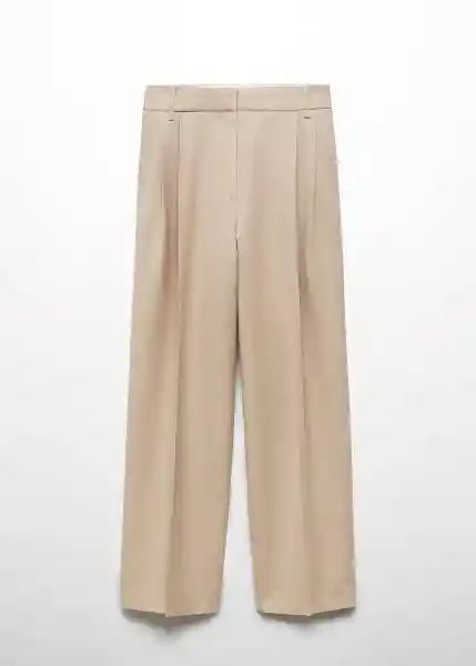 Pantalón Vbdover Camel Talla 40 Mujer Mango