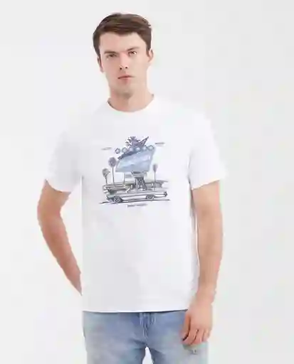 Camiseta Car Graphic Masculino Blanco 0 Claro Talla M Chevignon