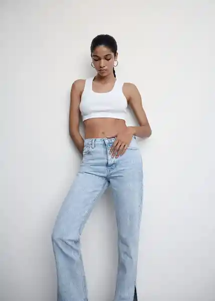 Pantalón Jean Susan Tejano Claro Talla 34 Mujer Mango