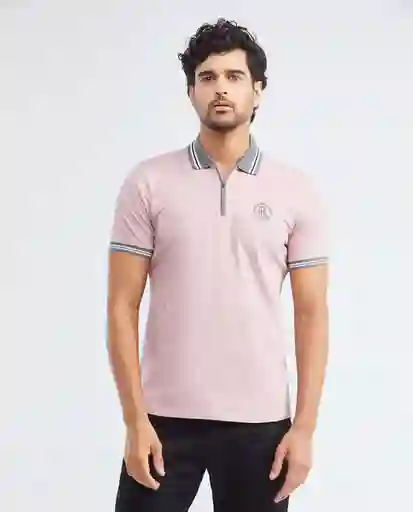 Camiseta Polo Zipper Rosa Malva Medio Talla M Chevignon