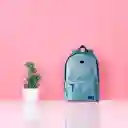 Mochila Básica Con Detalles en Contraste Gris Miniso