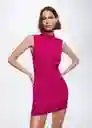 Vestido Lana Fucsia Talla 24 Mujer Mango