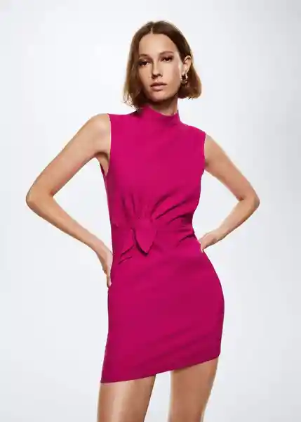 Vestido Lana Fucsia Talla 24 Mujer Mango