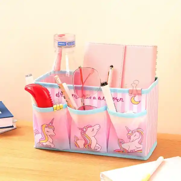 Organizador de Tela Unicornio Con 3 Bolsillos Laterales Miniso