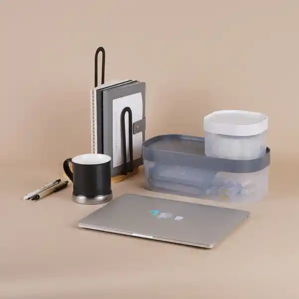 Organizador Plástico Serie Silvery Gray Gris Claro Miniso
