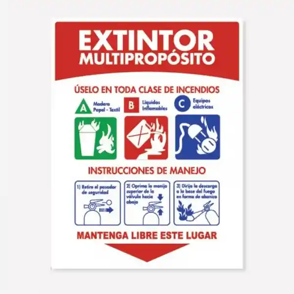 Wrk Work Señal Extintor Soporte 10 Lb C20 21 x 16 cm