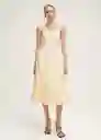 Vestido Alberta Amarillo Pastel Talla S Mujer Mango