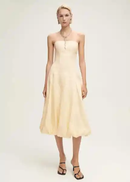 Vestido Alberta Amarillo Pastel Talla S Mujer Mango